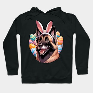 Belgian Laekenois Celebrates Easter with Bunny Ears Hoodie